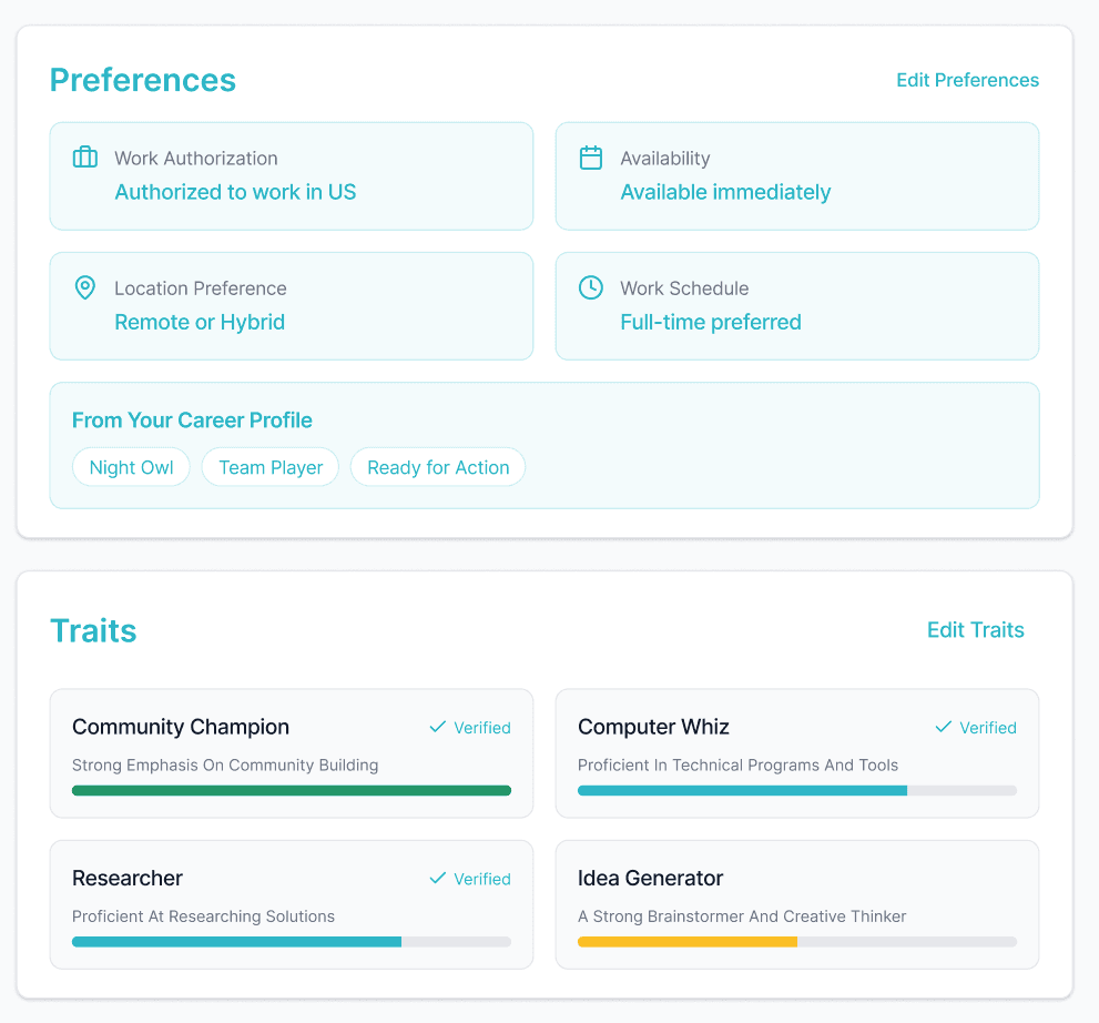 preferences and traits