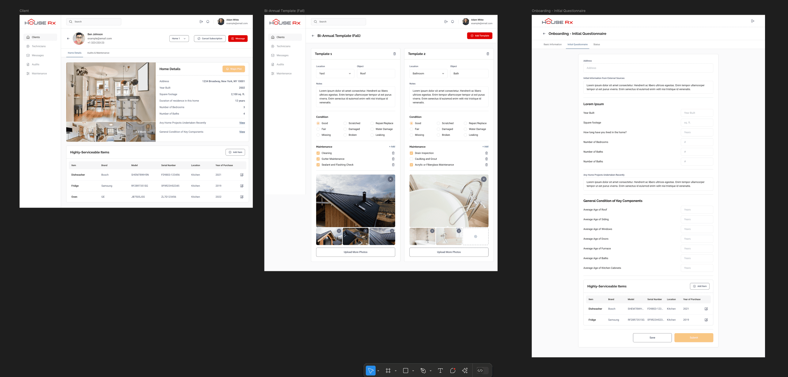 Original HouseRX dashboard